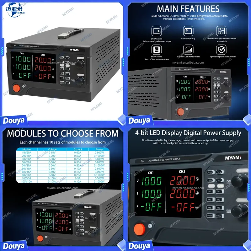 High Power 60V 20A Bench Power Supply - MYAMi 1200W 60V 20A 듀얼 채널